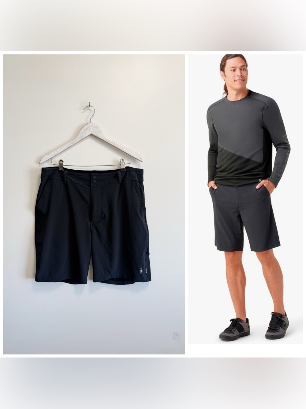 SMARTWOOL Merino Sport Black 8” Shorts Men’s Size Large